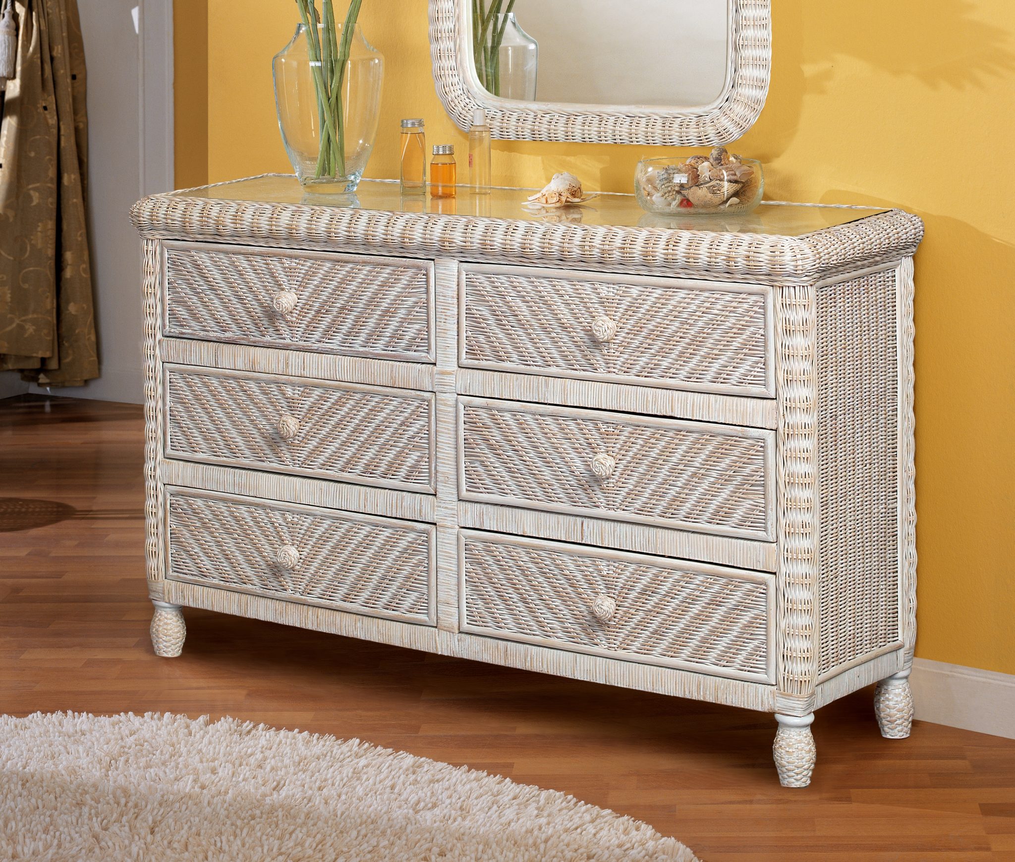 6 Drawer Dresser W Glass Top Model Furniture Gallery